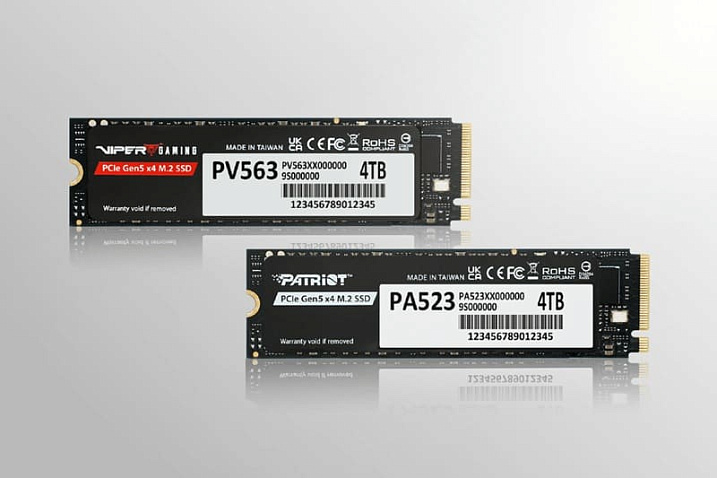 Patriot выпустила накопители Viper PV563 и Patriot PA523 на основе PCI Express 5.0