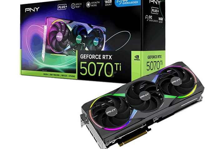 PNY GeForce RTX 5070 Ti Triple Fan Plus получила увеличенное охлаждение