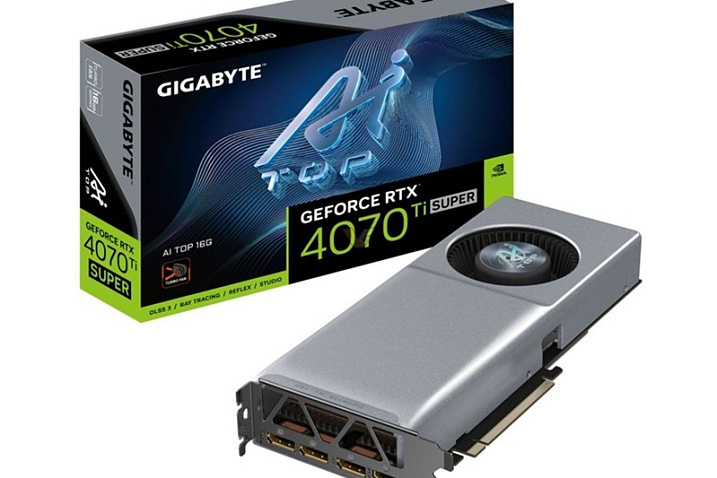 GIGABYTE показала GeForce RTX 4070 Ti SUPER AI-TOP с турбинным  охлаждением