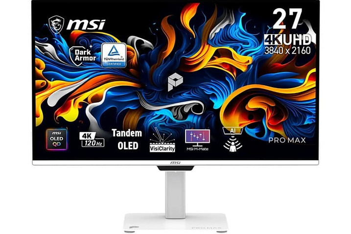 MSI PRO MAX OLED 271UPJW12 стал первым в мире UHD/120 Hz-монитором с матрицей, созданной методом струйной печати
