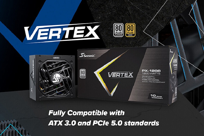 Seasonic выпустила блоки питания серии VERTEX с поддержкой ATX 3.0 и PCIe 5.0