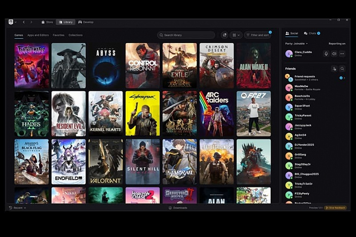 Epic Games выпустила предварительную версию нового лаунчера, созданного с помощью ИИ