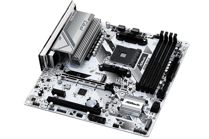 Материнская плата ASRock B550M PRO SE выполнена в белом цвете