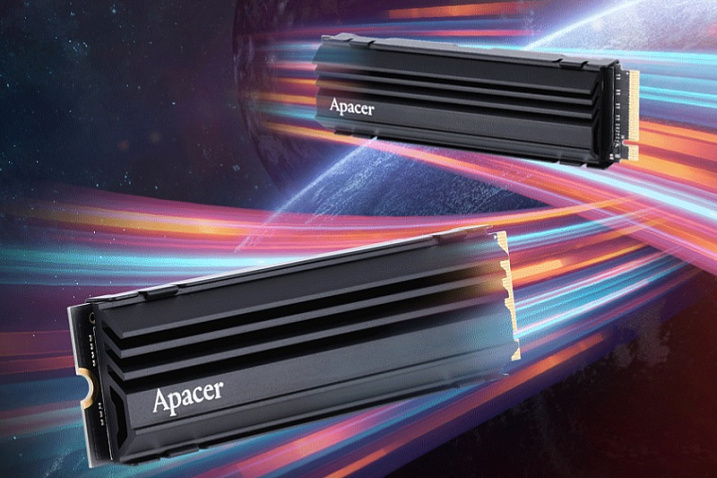 Скорость чтения и записи накопителя Apacer AS2280Q4U достигает 7400/7000 Мбайт/с