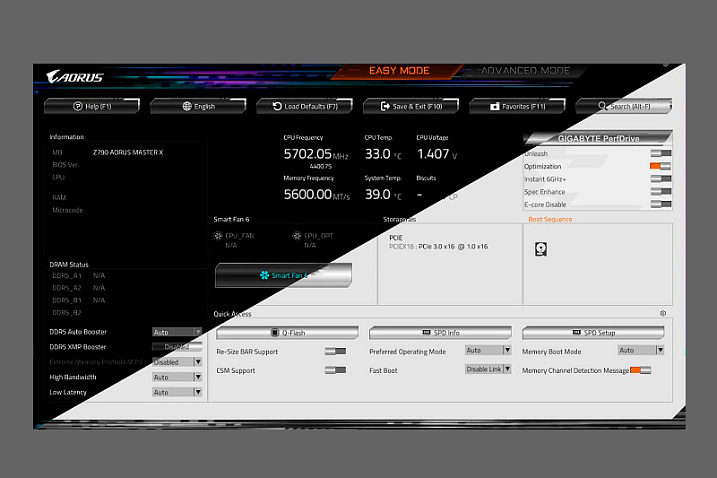 GIGABYTE обновила интерфейс BIOS в материнских платах серий Intel 600 и 700 