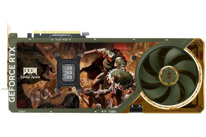 ASUS и Bethesda анонсировали уникальную видеокарту ROG Astral RTX 5080 DOOM Edition