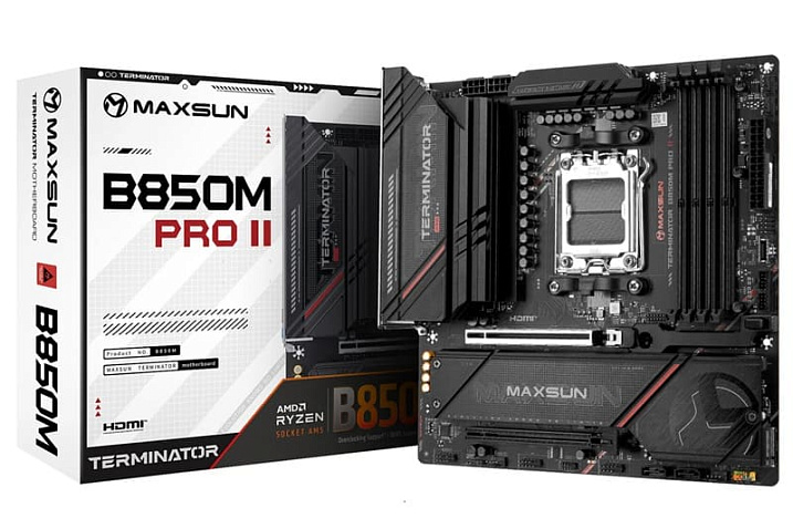 Плата MAXSUN MS-Terminator B850M PRO II WIFI7 может подавать на процессор до 300 Вт мощности