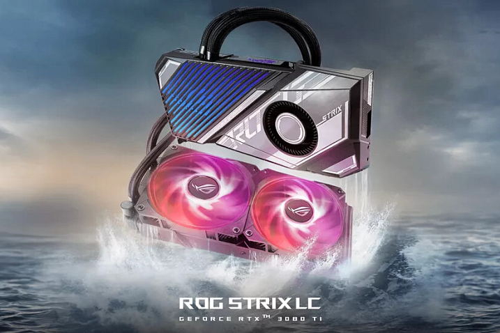 ASUS выпускает видеокарту с гибридным охлаждением ROG Strix LC GeForce RTX 3080 Ti Gaming