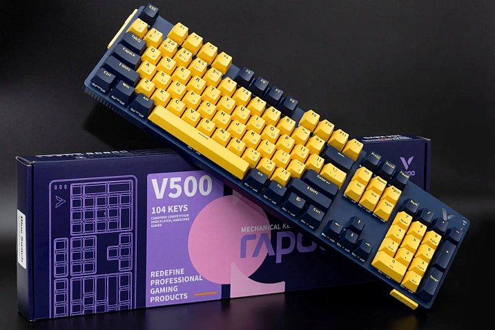 Обзор клавиатуры Rapoo V500PRO Yellow Blue