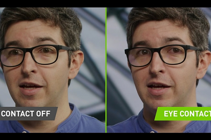 NVIDIA Broadcast получила эффект постоянного зрительного контакта с камерой