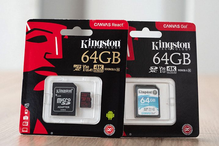 Обзор карт памяти Kingston Canvas React microSD 64 GB и Kingston Canvas Go 64 GB