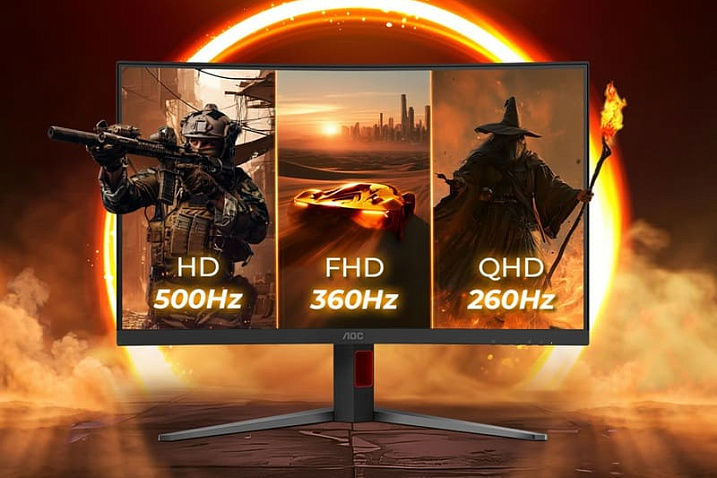 AOC выпустила трёхрежимный монитор AOC GAMING CQ32G4ZA с частотой до 500 Hz