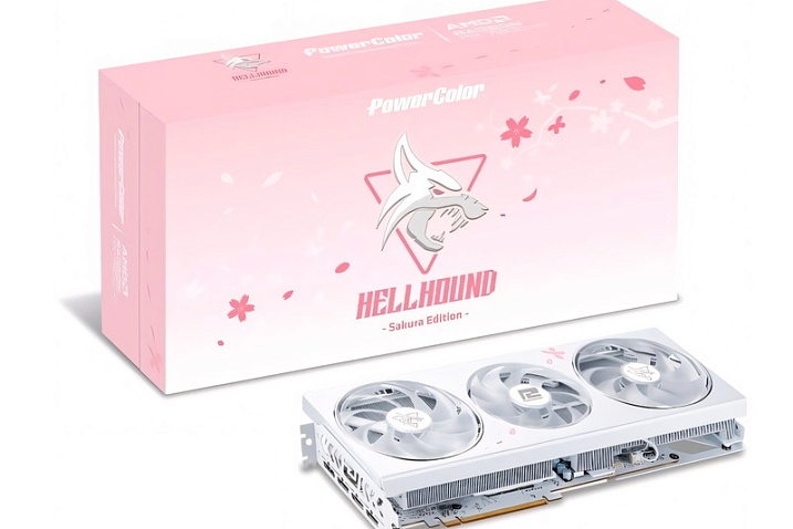 PowerColor выпустила бело-розовую Radeon RX 7800 XT Hellhound Sakura