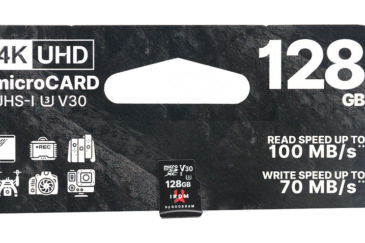 Обзор и тестирование карты памяти GOODRAM IRDM microCARD V30 UHS-I U3 128GB