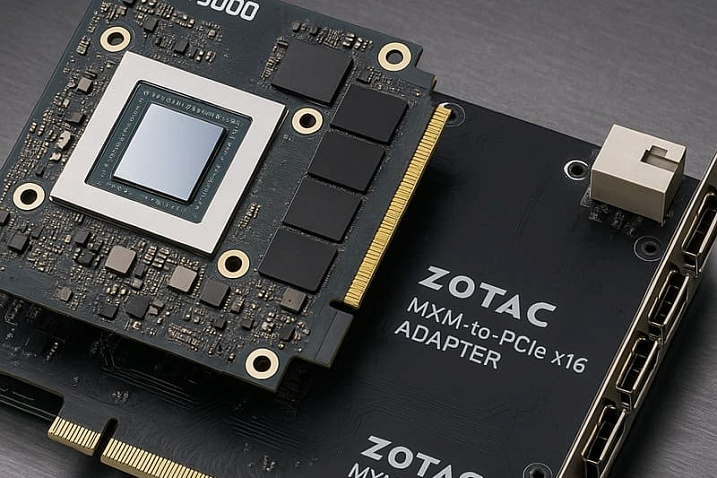 ZOTAC продаёт адаптер MXM-PCIe для видеокарты RTX 5000 Ada MXM