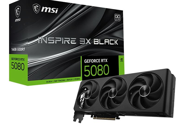 MSI выпустила чёрную версию видеокарты GeForce RTX 5080 INSPIRE 3X