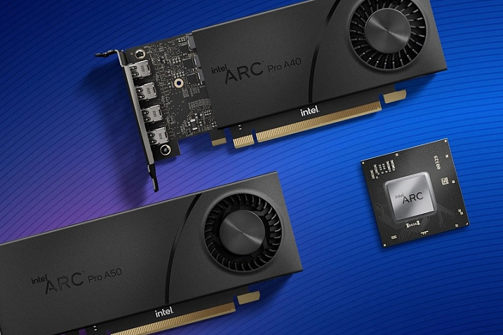 Видеокарты для рабочих станций Intel Arc Pro A60 и A60M получили 16 ядер Xe
