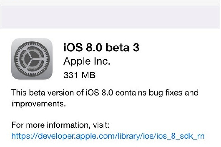 Владельцам устройств Apple доступна третья бета-версия iOS 8