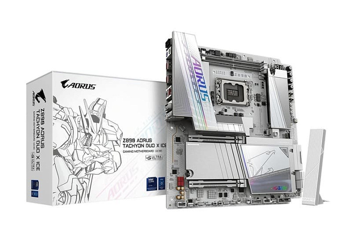 Плата для оверклокеров GIGABYTE Z890 AORUS TACHYON DUO X ICE поддерживает DDR5-10400