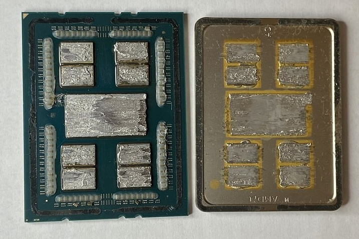 Под крышечкой AMD EPYC Milan-X не оказалось силиконовых прокладок вокруг 3D V-Cache