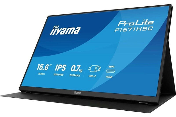 iiyama выпустила портативный монитор ProLite P1671HSC-B1 весом 700 граммов