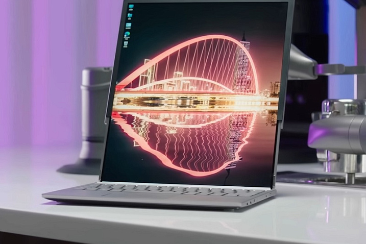 Lenovo показала концепт ноутбука с выдвижным дисплеем