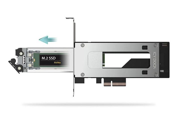 ICY DOCK выпустила плату расширения MB840M5P-B для быстрой замены SSD M.2