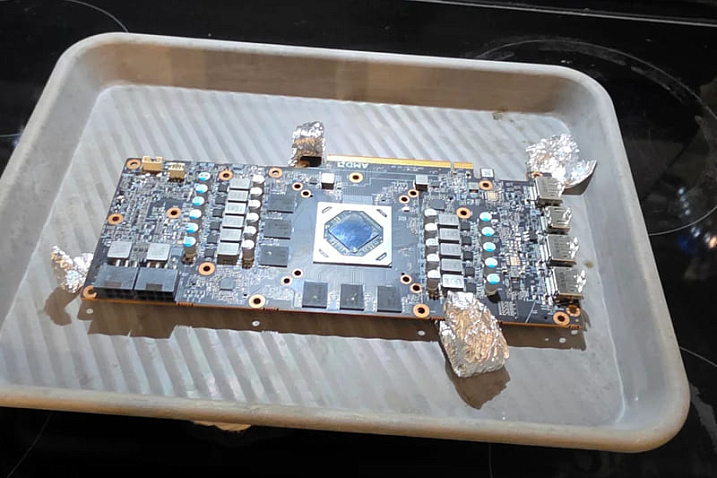 Старый добрый ремонт при помощи духовки возродил Radeon RX 6700 XT