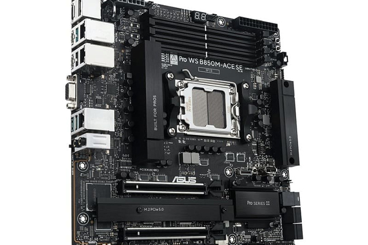 ASUS выпустила плату Pro WS 850M-ACE SE для процессоров AMD Ryzen и EPYC 4005