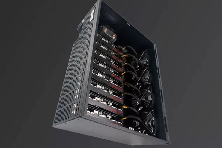 BIOSTAR представила iMiner 660MX8D2 с восемью видеокартами Radeon RX 6600M