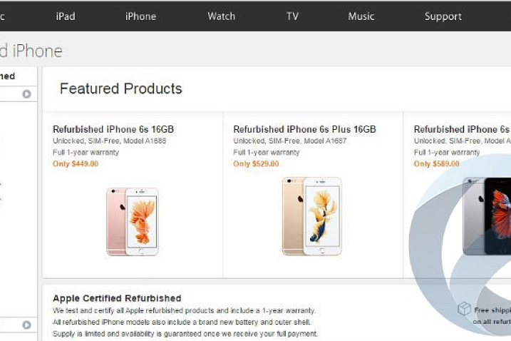 Apple выставила на продажу восстановленные смартфоны