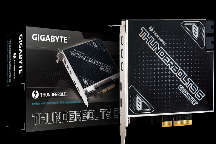 GIGABYTE выпустила карту расширения Thunderbolts 5 с поддержкой PCIe 4.0