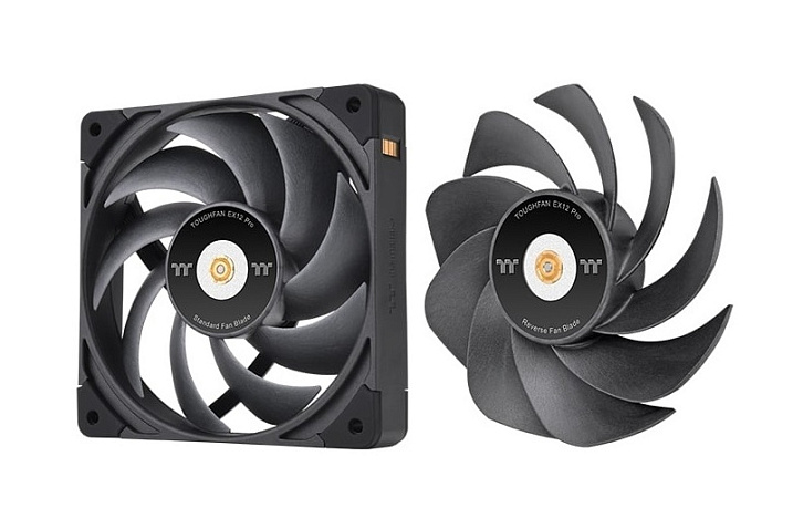 Вентиляторы Thermaltake TOUGHFAN EX12/14 Pro поддерживают изменение ориентации лопастей