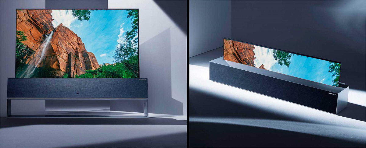 Lg oled 32gs95ue. LG Signature OLED TV. LG Signature OLED R. Сворачивающийся телевизор LG. LG сигнатур телевизор.