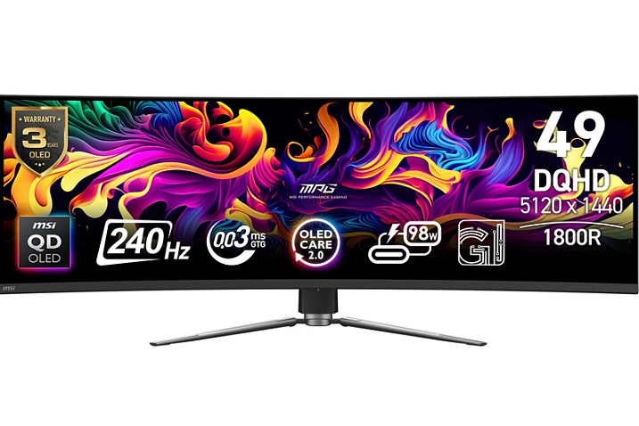 49-дюймовый монитор MSI MPG 491CQPX с матрицей QD-OLED оценен в $1199