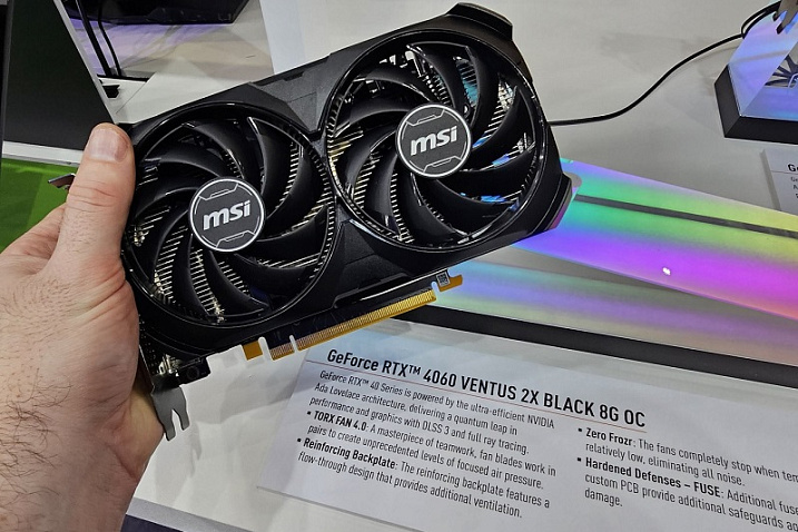 MSI показала готовую GeForce RTX 4060 Ventus 2X