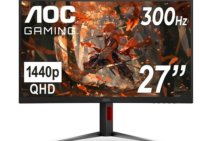 27-дюймовый монитор AOC CQ27G4ZH предлагает Quad HD разрешение с частотой 300 Hz  