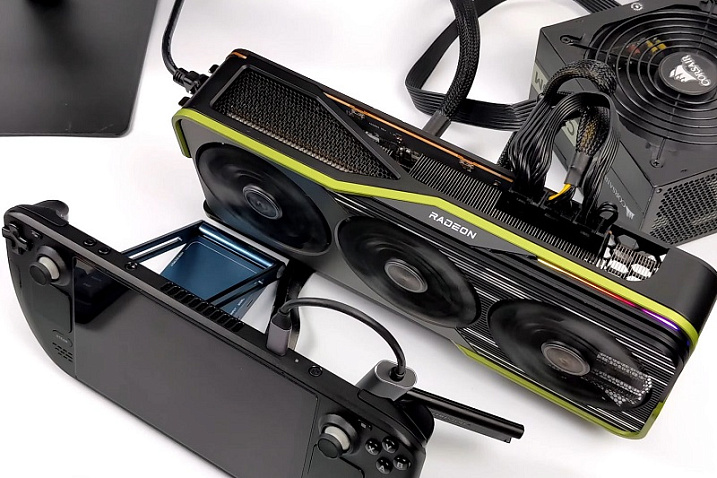 К Steam Deck подключили AMD Radeon RX 6900 XT