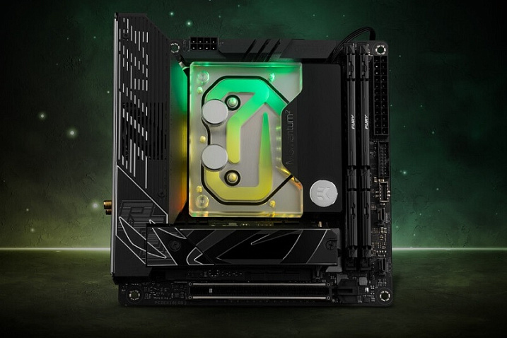 EKWB выпустила водоблок для миниатюрной материнской платы ROG Strix Z790-I GAMING