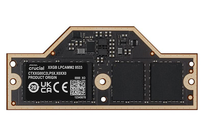 Память Crucial LPCAMM2 теперь работает со скоростью 8533 MT/s при объёме 64 Гбайта
