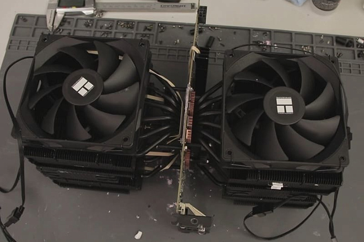 Два процессорных кулера весьма эффективно охлаждают ASUS Dual GeForce RTX 2060