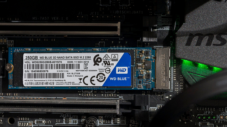 Обзор твердотельного накопителя WD Blue 3D NAND SATA SSD М.2 2280 объемом 250 ГБ