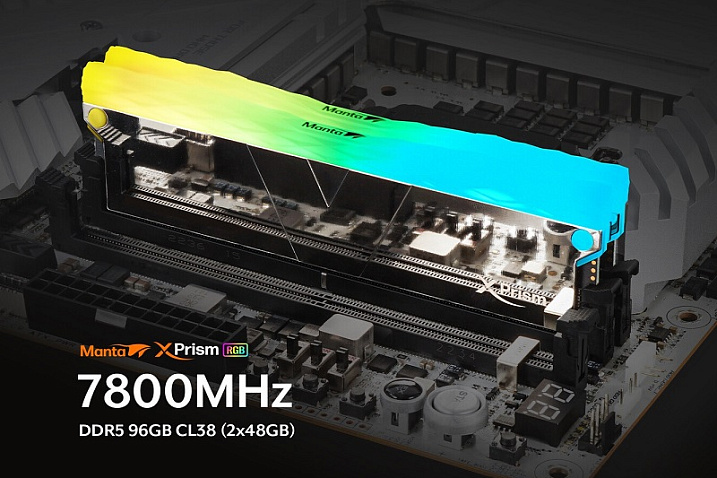 V-COLOR выпустила комплект модулей памяти DDR5-7800 CL38 серии Manta XPrism