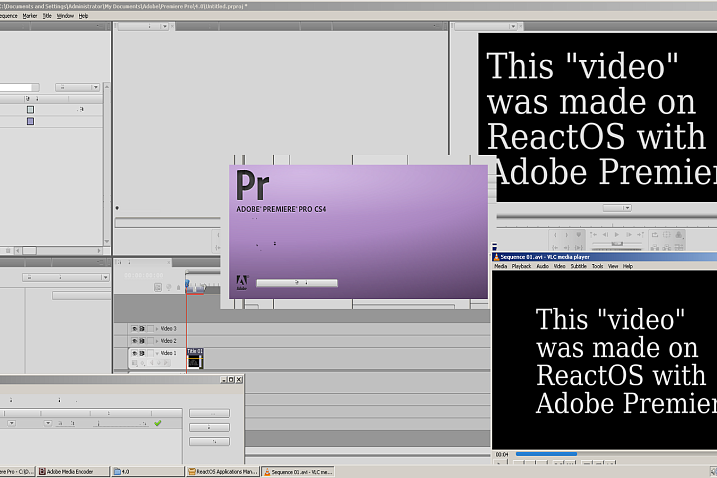 В свободном аналоге Windows пытаются запустить Adobe Premiere