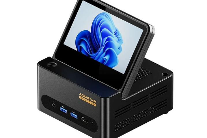 Мини-ПК AOOSTAR G-FLIP 370 оснащен откидным экраном