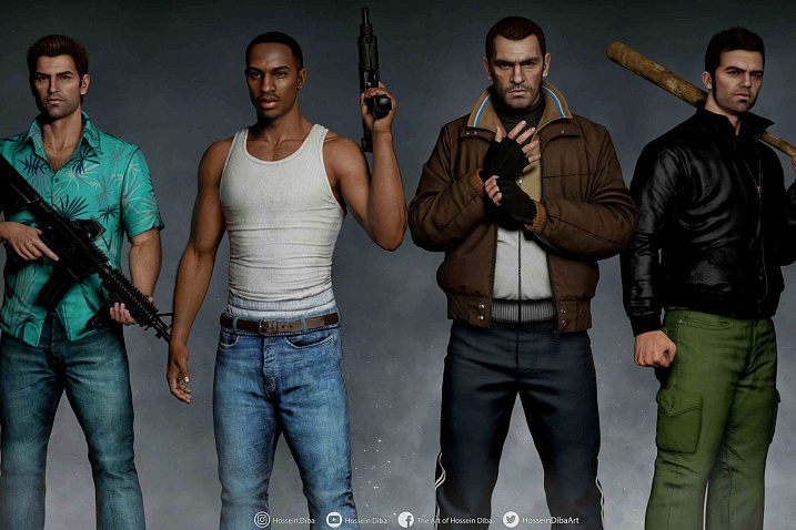 Художник превратил старых персонажей GTA в реалистичные 3D-модели