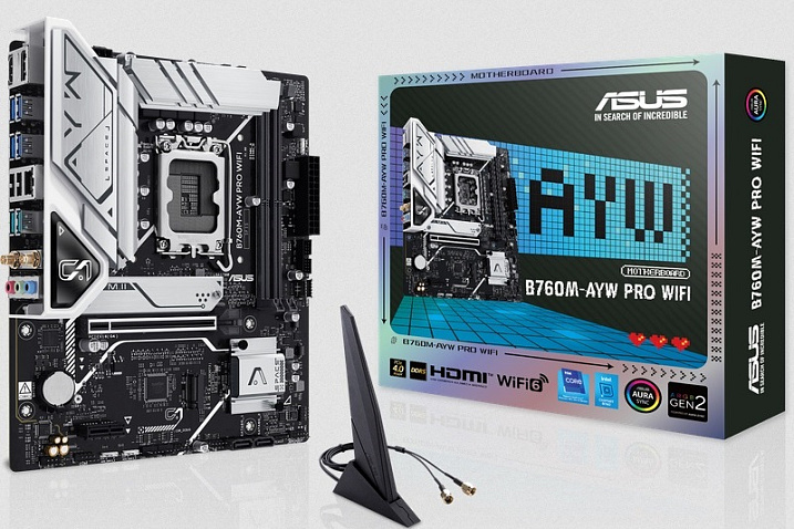 Материнская плата ASUS B760M-AYW PRO WIFI ориентирована на оверклокеров