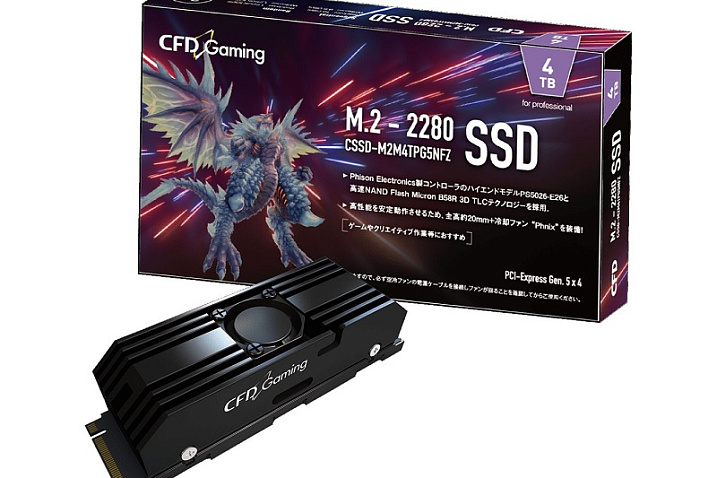 CFD Gaming представила накопитель PG5NFZ со скоростью чтения до 10 Гбайт/с