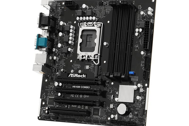 Материнская плата ASRock H610M COMBO может работать как с DDR5, так и DDR4