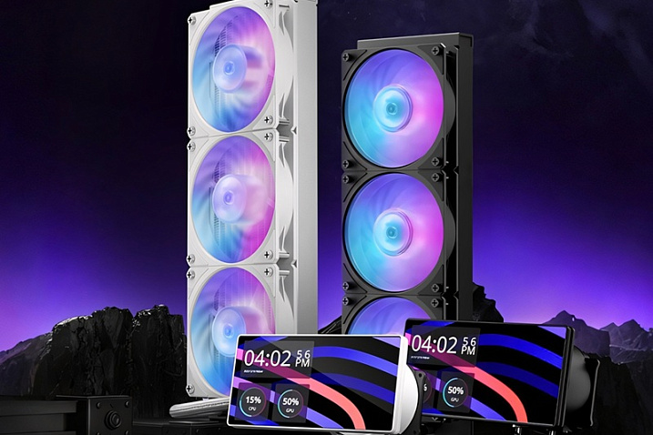 Готовая СЖО Cooler Master MasterLiquid B360 TV ARGB поставляется с 6-дюймовым дисплеем